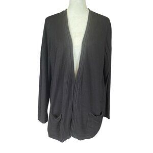 Women's unbranded black long sleeve stretchy open cardigan with one hook pockets
